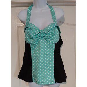 Royal Bones by Daang Halter Bustier Rockabilly Pin-Up Y2K Punk XL Teal